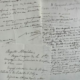 Ensemble de deux lettres du physicien Antoine Becquerel