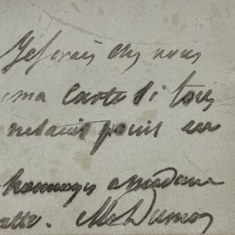 Sur sa carte de visite, Alexandre Dumas prévient que des effets sont bloqués en douane