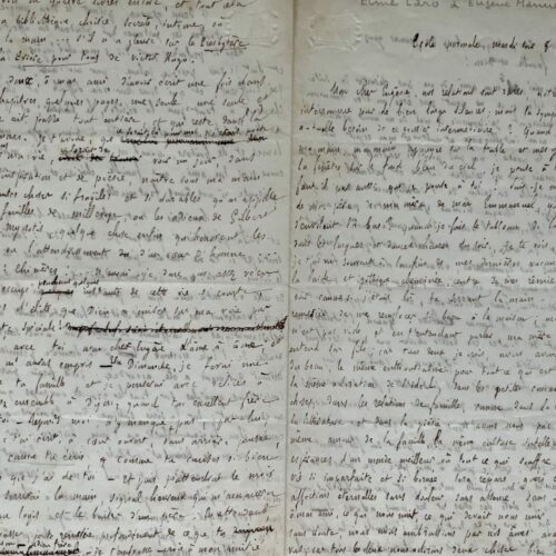 Magnifique lettre d'Elme Caro à Eugène Manuel : l'amitié, l'amour, la famille, la culture et la littérature