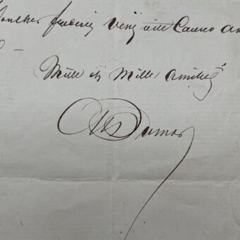 Charmant billet d'Alexandre Dumas père : "venez vite causer avec moi"
