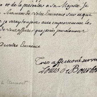 Le comte de Clermont s'attache les services du comte de L'Aigle comme capitaine des Gardes