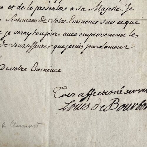 Le comte de Clermont s'attache les services du comte de L'Aigle comme capitaine des Gardes