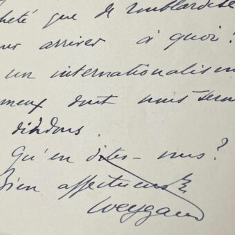 Le général Weygand prédit "un internationalisme fumeux dont nous serons les dindons"
