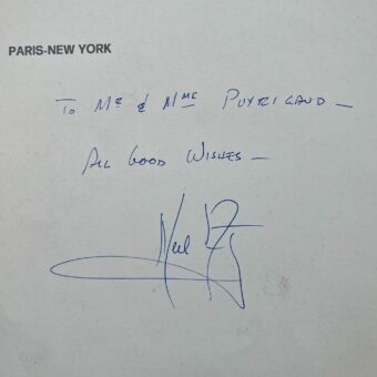 Menu Air France dédicacé par l'astronaute Neil Armstrong