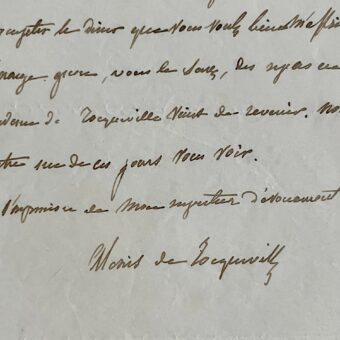 Alexis de Tocqueville décline toute invitation à diner