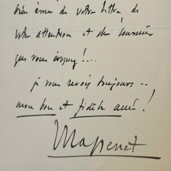 Jules Massenet ému par l'évocation de souvenirs