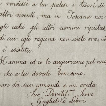 Lettre de jeunesse de Guglielmo Libri
