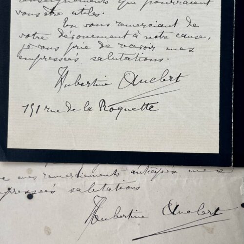 Très intéressantes lettres d'Hubertine Auclert sur ses combats féministes