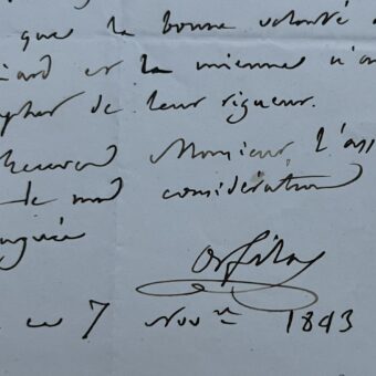 Lettre du chimiste et médecin Mathieu Orfila adressée à Amédée Girod de l'Ain