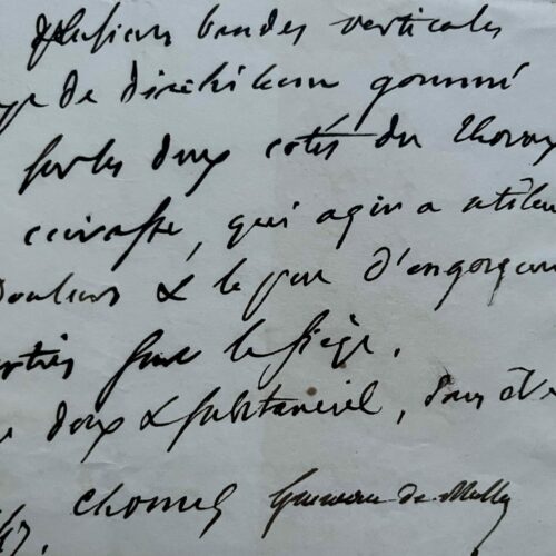 Ordonnance médicale délivrée conjointement par Auguste-François Chomel et de Noël Guéneau de Mussy