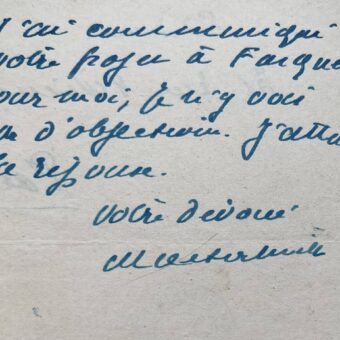 Maurice Maeterlinck transmet un projet à Eugène Fasquelle