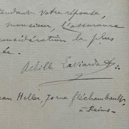 Lettre du roi Achille 1er, le rémois Achille Laviarde, prétendant au trône d'Araucanie et Patagonie