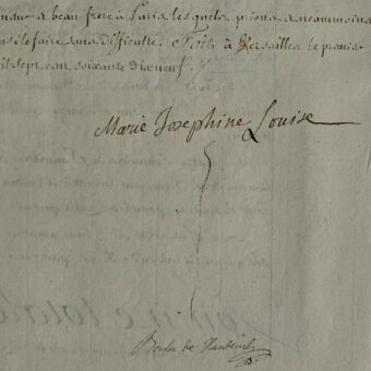 Mémoire des frais d'employés de bouche, signé par la comtesse de Provence, Marie-Joséphine de Savoie