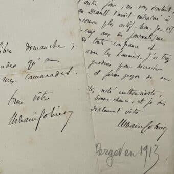 Ensemble de 2 lettres misanthropiques d'Urbain Gohier, journaliste antisémite