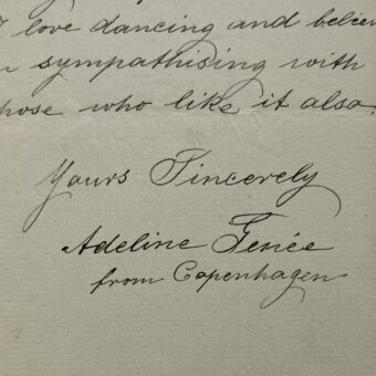 La jeune danseuse suédoise Adeline Genée dit la joie qu'elle éprouve à danser