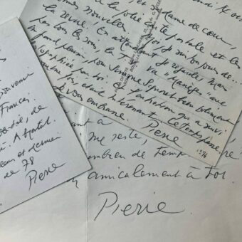 3 lettres de Pierre Prévert à Jean Bourgoin, son ancien directeur de la photographie