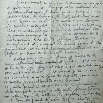 Manuscrit d'un "manifeste" sur l'art de Consuelo de Saint-Exupéry