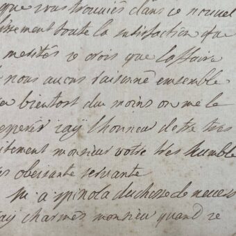 La duchesse de Nevers félicite le comte de Gommegnies pour son récent mariage