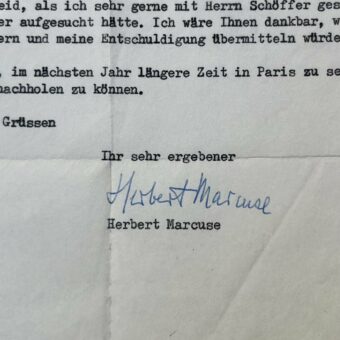 Herbert Marcuse ne pourra rencontrer le sculpteur hongrois Nicolas Schöffer