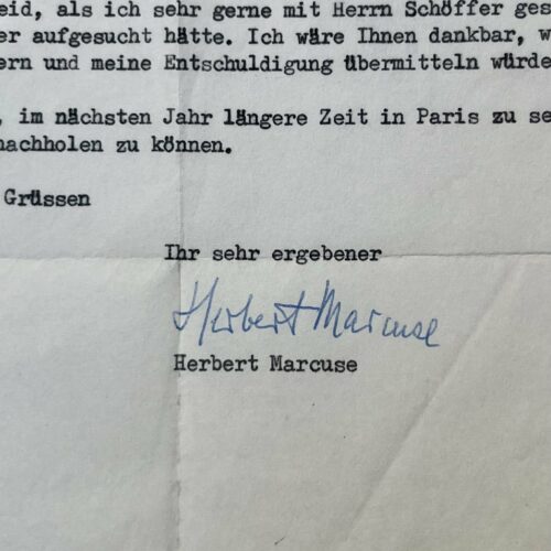 Herbert Marcuse ne pourra rencontrer le sculpteur hongrois Nicolas Schöffer
