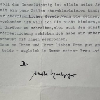 Martin Heidegger dicte ses conditions pour une interview