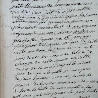 La tragédienne de la Comédie Française, Mademoiselle Dumesnil, organise ses finances