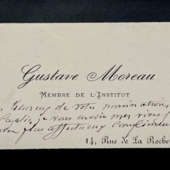 Gustave Moreau félicite Henri Cazalis pour sa nomination à la Légion d'Honneur
