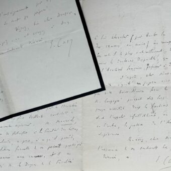 Deux lettres d'Elme Caro recommandant Emmanuel des Essarts et Gabriel Compayré