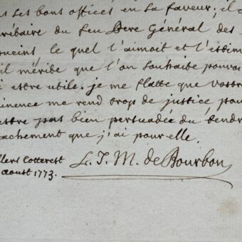Lettre du duc de Penthièvre au cardinal de Bernis