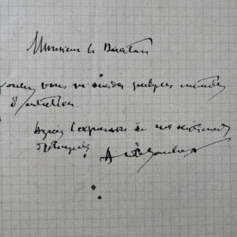 Billet autographe signé du polémiste et pamphlétaire André Gaucher