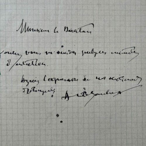 Billet autographe signé du polémiste et pamphlétaire André Gaucher