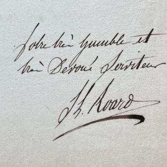 Rare lettre directeur des teintures des manufactures impériales, Jean-Louis Roard, sur le bleu de Prusse