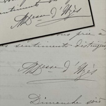 Deux lettres de la duchesse d'Uzès, Anne de Rochechouart de Mortemart