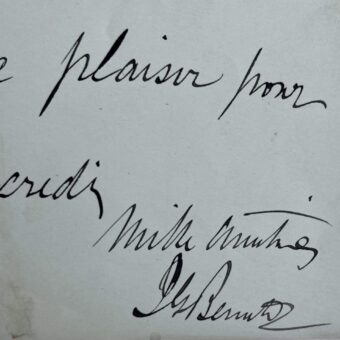 Lettre du riche américain, mécène des sports, James Gordon Bennett Jr