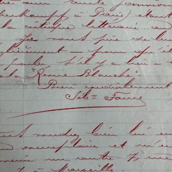 Lettre du militant anarchiste Sébastien Faure, à l'en-tête du Libertaire, adressée à Félix Fénéon