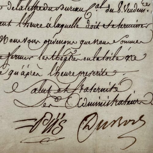 1799 : les théâtres qui fermeront en retard seront fermés par la police