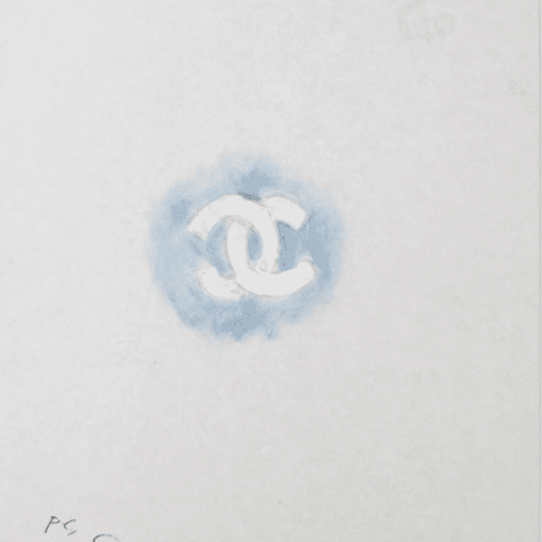 Rare dessin de Karl Lagerfeld du mythique monogramme de Chanel
