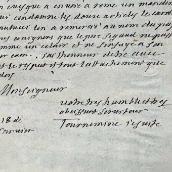 Intéressante lettre du jésuite René-Joseph de Tournemine à l'évêque de Soissons, sur les querelles jansénistes
