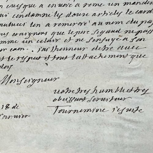 Intéressante lettre du jésuite René-Joseph de Tournemine à l'évêque de Soissons, sur les querelles jansénistes