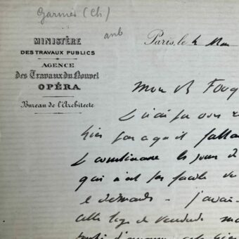 Charles Garnier attribue une loge à son correspondant à l'Opéra