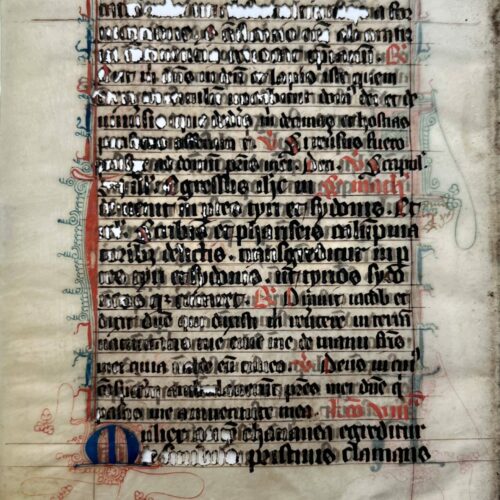 Feuillet de bréviaire, vers 1300, portant l'office des mâtines du 2e dimanche de Carême