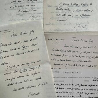 Belle correspondance de 5 lettres de Charles Nicolle à Maurice de Fleury