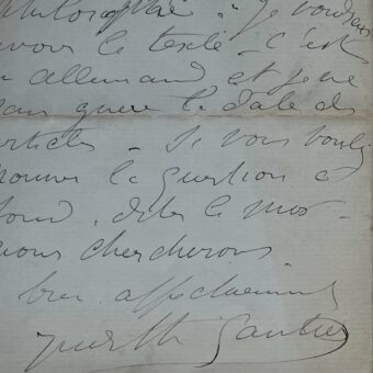 Lettre de Judith Gauthier sur Wagner, son oeuvre et sa mystique