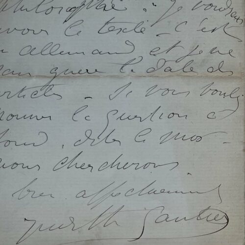 Lettre de Judith Gauthier sur Wagner, son oeuvre et sa mystique