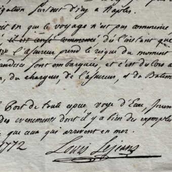 Naufrage d'un navire de commerce "Les âmes du purgatoire" dans le port de Marseille, chargé de poivres, sucres et cafés