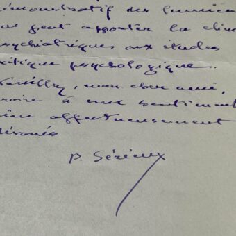 Le psychiatre Paul Sérieux soutient la candidature de son collègue argentin Domingo Cabred