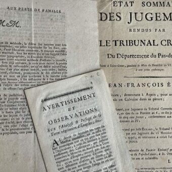 Ensemble de 3 imprimés du XVIIIe siècle, relatifs au Pas-de-Calais