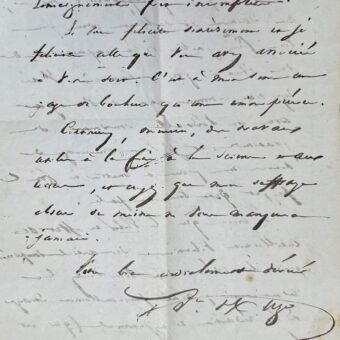 Victor Hugo applaudit les vers d'Edouard de Fleury