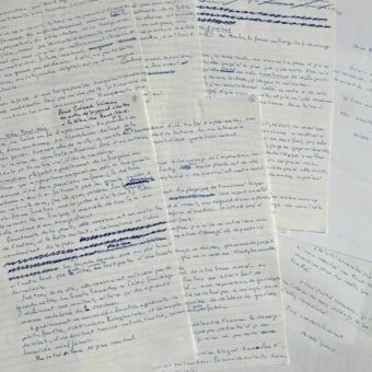 Six pages autographes du monumental "Journal" de Charles Juliet durant son voyage à la Villa Mont-Noir de Marguerite Yourcenar