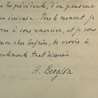 Henry Bergson très honoré d'être le dédicataire d'un ouvrage sur la folie